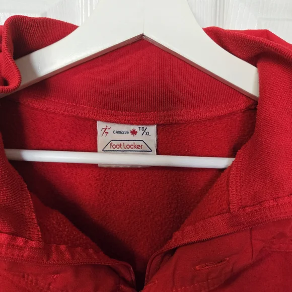 Vintage Foot Locker Red Quarter-Zip Pullover - Picture 4 of 8